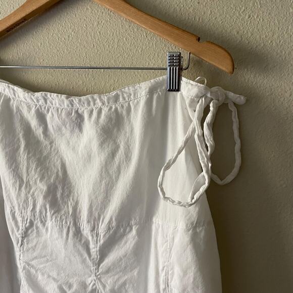 y2k vintage white cotton ruffle maxi skirt boho fairy coastal cowgirl size L/XL - Picture 5 of 7